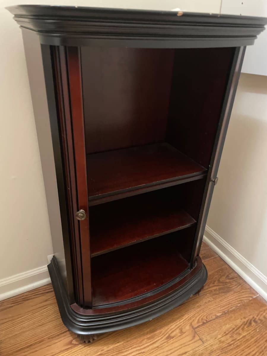 Victorian-Style Bow-Front Display Cabinet