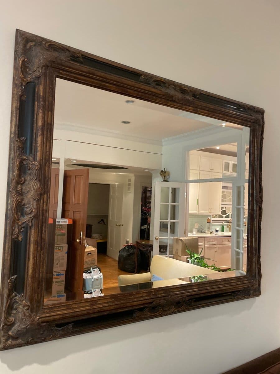 Ornate Carved Wood Wall Mirror - photo 1